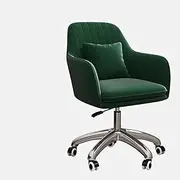 Generic Chairs,Office Chair, Dormitory Computer Chairs Front Desk Lifting Swivel Chair Bedroom Balcony Leisure Armchair/Green and Silver/42-52Cm