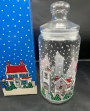 VINTAGE 90'S DUNKIN DONUTS NEW IN BOX GLASS CHRISTMAS CANISTER JAR(S)