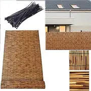 Bamboo Fence Rolls 2ft to 5.7ft Tall,Patio Reed Fence Screen Privacy, Balcony Reed Fence 80% Blocks UV Light Terrace Natural Screen for Outdoor, Garden,Railing (Size : 61x500CM(2x16ft))