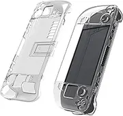 Protective Case for Steam Deck Case Cover Clear with Small Stand, PC Hard Clear Case for Steam Deck Game Console, Shock-Absorption Anti-Scratch Design Compatible with Steam Deck Accessories