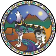 WOLF MOON DESERT ART MOUNTAIN ANIMAL Pendant 925 Sterling Silver 20" Necklace