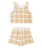 [Rylee + Cru] Rylee + Cru Crochet cotton tank top and shorts set Y 14 neutrals