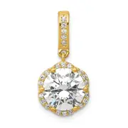 10k Yellow Gold Tiara Collection Polished CZ Pendant