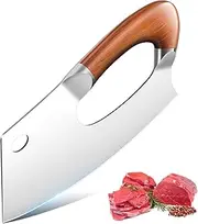 Meat Cleaver, Stainless Steel Chef Knife Multi-Function Kitchen Cooking Knife Dual-Purpose Kitchen Knife for Cutting Meat and Deboning Suitable for Cooking Cutting Vegetables Deboning (Bronze)