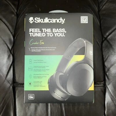 New Skullcandy Crusher Evo Wireless Over-Ear Headset True Black S6EVW-N740 40hr