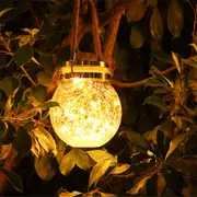 30LED Solar Light Hanging Outdoor Decoration Waterproof Glass Bottle Lantern -Warm White