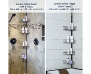 4 Tier Bathroom Metal Corner Shelf Caddy Adjustable Telescopic Basket Storage
