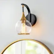 Indoor Wall Sconce, Black and Gold Wall Light Fixture with 4.9 Black Gold