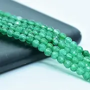 Asingeloo 3mm Faceted Natural Blue Green Agate Stone Beads for Jewelry Making Round Gemstone Beads Loose Spacer Beads 15" a Strand