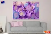 Blue & Purple Gold Ink Abstract Wall Canvas Home Decor Australian Made Quality