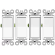 GREENCYCLE 4PK 3-Way Wall Light Switch On/Off Rocker Paddle Switch 15A 120/277V