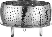 Daseeme Stainless Steel Steamer Basket Adjustable Collapsible Steamer Folding Steamer Vegetable Steamers Basket Expandable Vegetable Rack Colander