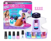 GO GLAM U-nique Kids Metallic Nail Salon Kit 200 Icons Portable Stamper & Dryer