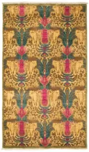 Traditional Hand Knotted Area Rug 3'1" x 5'3" Wool Carpet