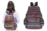 Boho Style Flap Drawstring Backpack Shoulder Bag Outdoor Travel Bag-Green