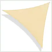 COLOURTREE Outdoor Sun Shade Sail 28' Equilateral Triangle HDPE in Beige/Cream
