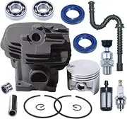 52mm Cylinder Piston Kit for Stihl MS382 MS382C Chainsaw Engine with Oil Filter Oil Line Fuel Filter Needle Bearing Spark Plug