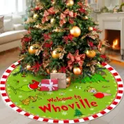48" Christmas Tree Skirt Green Trimmed Tree Skirt Christmas Decorations