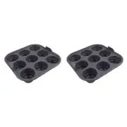 2PK Daily Bake Silicone Square Collapsible Air Fryer 9-Cup Mini Muffin Pan 22cm