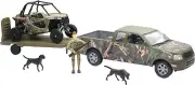 New Ray Toys 1:32 Scale UTV Playset Camo Truck Trailer w/Polaris XP1000 SS-76456