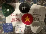 Laika Coraline Mug Rug Coaster Complete Set in Bag by Felicia Murray Ghost Child