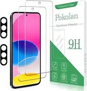 Pokolan 2+2 Pack Screen Protector for Samsung Galaxy A56 Tempered Glass, With Camera Lens Protector, 9H Hardness, No Bubbles, Anti-Scratch, Ultra Resistant