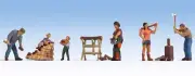 N15616 Noch OO/HO Gauge Chopping Wood (5) Figure Set