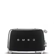 Smeg Black Retro Style 4 Slice Extra Wide Toaster - TSF03BLAU
