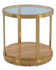 Armen Living Hattie Glass Top End Table