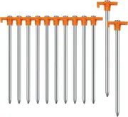 12PCS Tent Stakes Heavy Duty Camping Stakes,Avoforest 7.1Inch Non-Rust Metal Ten