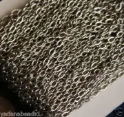 45 ft Spool Antiqued Silver textured cable chain 3x5mm