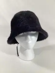 NORDSTROM Women’s Black Faux Fur Bucket Style Hat #N0462080NS OSFM NWT