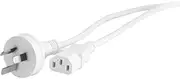 K9-3MW DOSS 3M White Iec Power Lead Iec-C13 Appliance Cord Flexible 3X 0.75Mm Power Cord Flexible 3X 0.75Mm Power Cord, 3-Pin Au Plug to Iec Socket