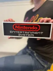 NINTENDO (NES) system 3D printed game console placard, retro sign, multi-color