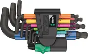 Wera 05133164001 | Hex Wrench Set Hex-Plus 950/9 950/9 Multicolor 2mm Size Black