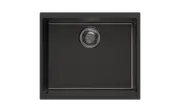 530*460*200mm ACA Carysil Black Single Bowl Granite Top/Flush/Under Mount Kitchen/Laundry Sink