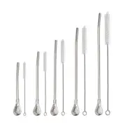 Stainless Steel Tea Drinking Straws Spoon Yerba Mate Tea Filter Reusable Bombill