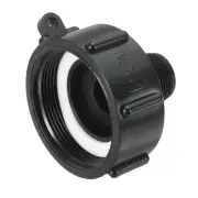 275 330 IBC Tote Drain Adapter, 2 Pcs 2" Coarse Thread x 3/4" Male G Hose, Black