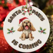 Funny Santa Paws English Cocker Spaniel Dog Lover Christmas Ornament Gift Decor