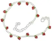 [Generic] Glass Beaded Anklets Bracelets for Women Handmade Beaded Waterproof Beads Ankle Bracelet Adjustable Summer Jewelry, foot jewelry, One Size, glass beaded, glass
