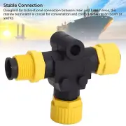 Yellow For NMEA 2000 Marine T Connector M12 5 Pin IP67 Waterproof Stable