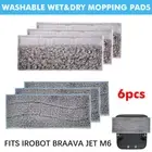 6PCS Mop Pads for IRobot Braava Jet M6, Robot Mop Washable Fiber Cleaning Cloths