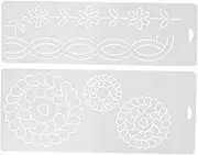jojofuny 2pcs Quilting Templates Plastic Cross Stitch Patchwork Crafting Rulers for Accurate Pattern Drawing Versatile Design for Beginners Experts Easy to Clean