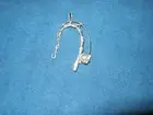 NEW STERLING SILVER NAUTICAL BENT FISHING POLE W/HOOK PENDANT MARINE SEALIFE