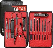 Nail Clippers Sets High Precisio Stainless Steel Nail Cutter Pedicure Kit Nail File Sharp Nail Scissors and Clipper Manicure Pedicure Kit Fingernails & Toenails with Portable stylish case (Black)