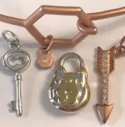 ❤️Origami Owl Bracelet CORE Silver Rose Gold Bangle 3 Charms Journey SALE!❤️