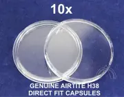 10 GENUINE Airtite Coin Capsules for Peace Morgan Ike Silver Dollars 38mm Diam