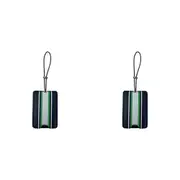 2PK Annabel Trends Stripe Luggage Tag Suitcase Identifier Label Mens Navy 12cm