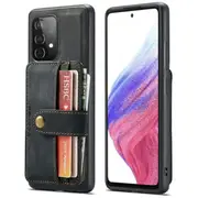 JEEHOOD For Samsung Galaxy A53 5G Wallet Leather Case with Detachable Ultra Slim RFID Blocking Back Card Holder (Black)