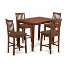 BUVN5-MAH-C 5 Pc pub Table set-pub Table and 4 counter Chairs.